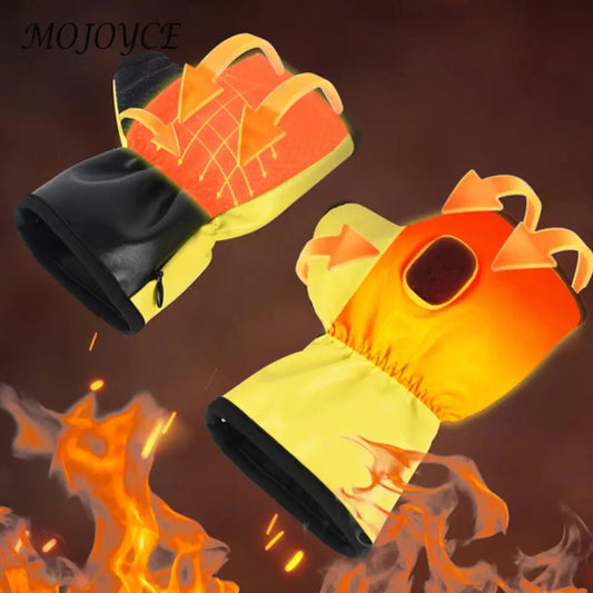 Electric Heated Gloves Fingerless Rechargeable Winter Gloves Thermal
