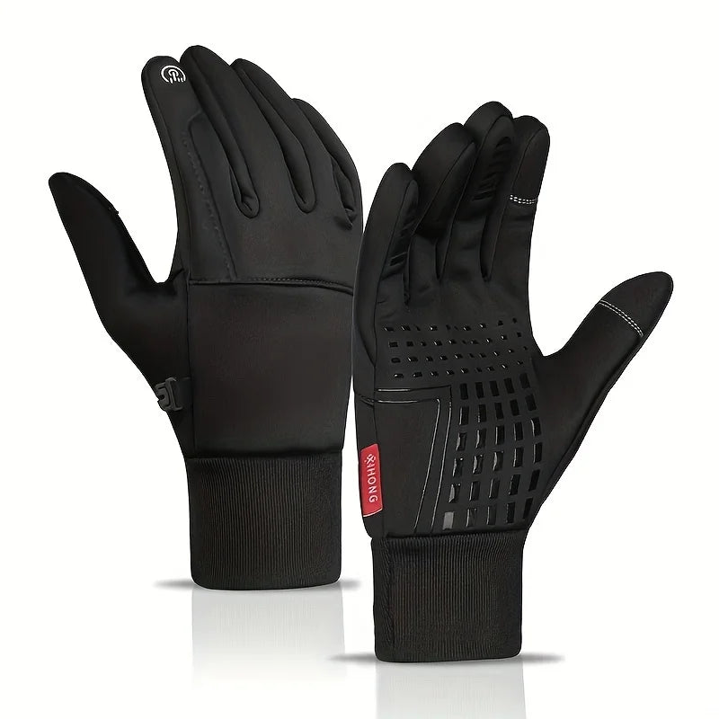 Winter Thermal Motorcycle Gloves Waterproof Windproof Touch Screen Anti-slip Full Finger Insulated Outdoor Scooter Riding Gloves