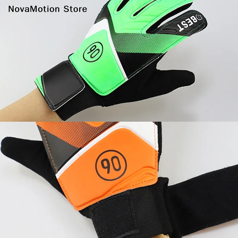 1 Pair Children Soccer Goalkeeper Gloves Anti-Collision Latex PU Goalkeeper Hand Protection Gloves Football Accessories For Kids