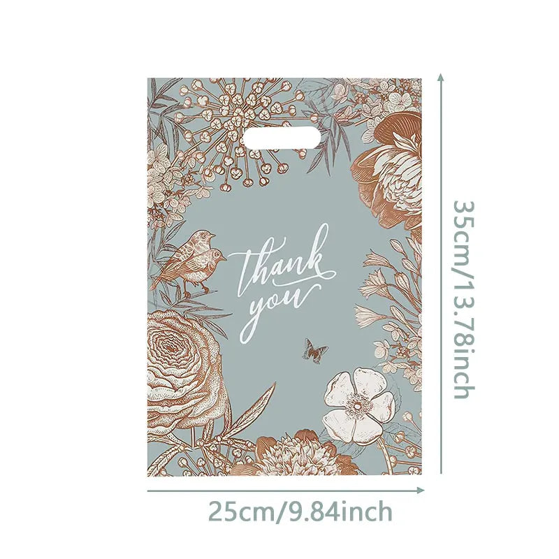 25/50pcs Thank You Plastic Bags,Durable & Stylish Merchandise Shopping Bags with Handles,Convenient Gifting and Carrying