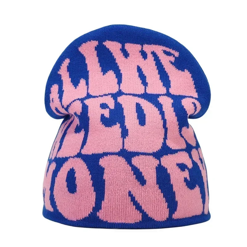 Y2K Letter Knitted Winter Autumn Beanie Cap Men Women Kanye Beanies Gorras Hombre Top Warm Skiing Hat Ear Hats Hip Hop Skullcap
