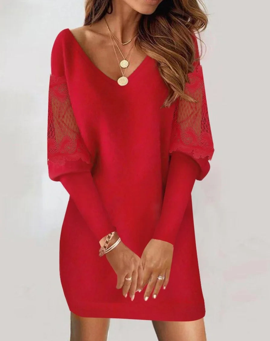 Women Print Dress Sexy V-Neck Bat Sleeve Ruffl Flowers Print Bohemian Beach Sundress Ladies Loose Summer Vacation Mini Dresses