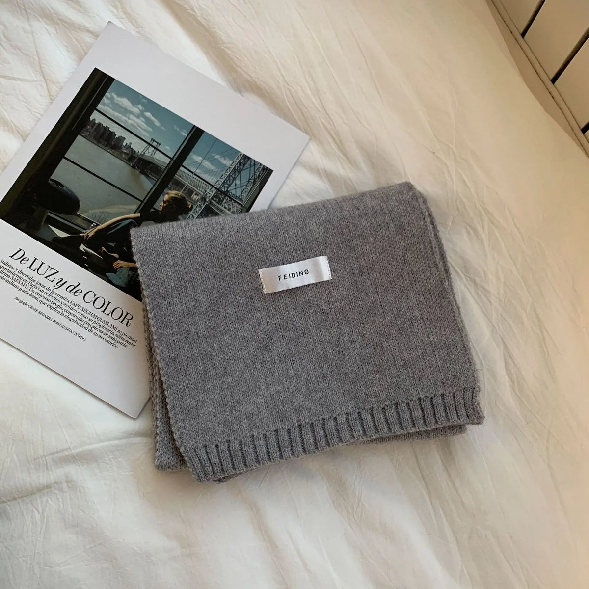 Winter Women's Scarf Warm and Thickened Knitted Neck Windproof Fashion Outdoor Luxury Brand Solid Color H163