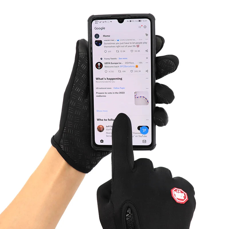 Winter Thermal Bike Gloves for Men Women, Windproof Non-Slip Touchscreen, Warm Outdoor Cycling Driving Motorcycle Gloves