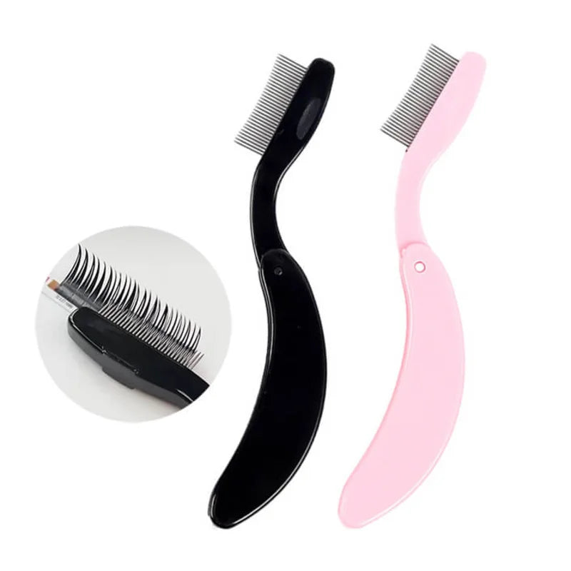 Folding Ultra-fine Stainless Steel Eyelash Brush Eyelash Separator Eyebrow Eyelash Extension Comb Eye Lash Curler Eyelash Tools