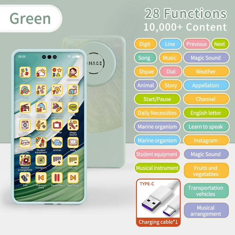 Baby Phone Toy Simulation Music Sound Telephone Toy Toddler Puzzle Early Education Toy Phone Mobile Phone Model Toy Gifts