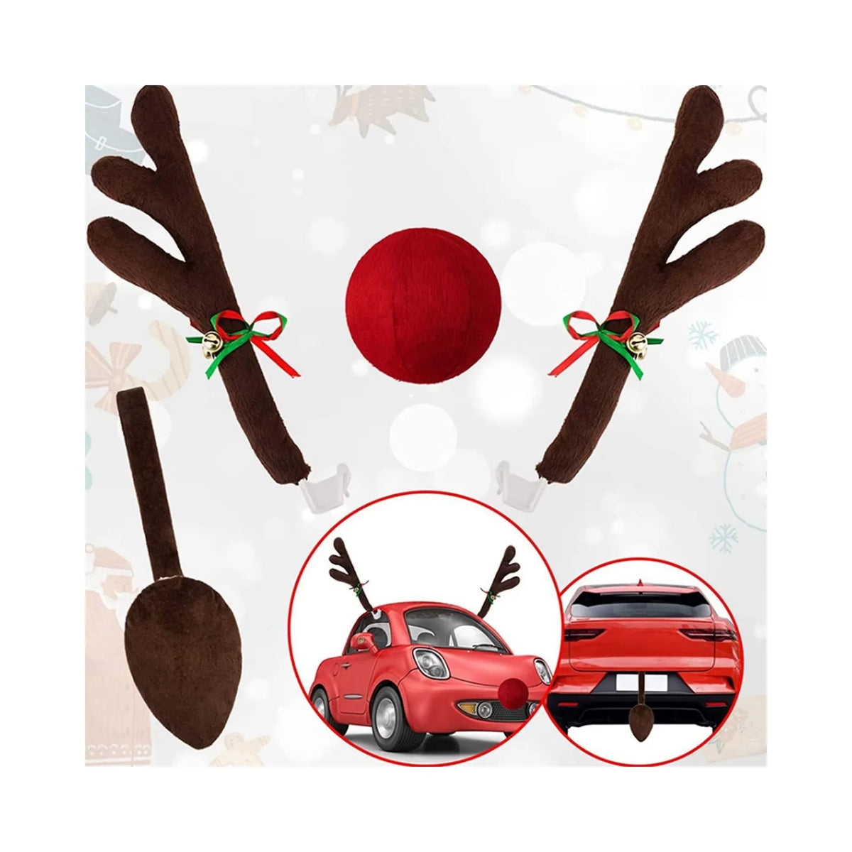Christmas Car Decoration Antlers Car Antlers Christmas Decoration Christmas Car Decoration Tail Antlers