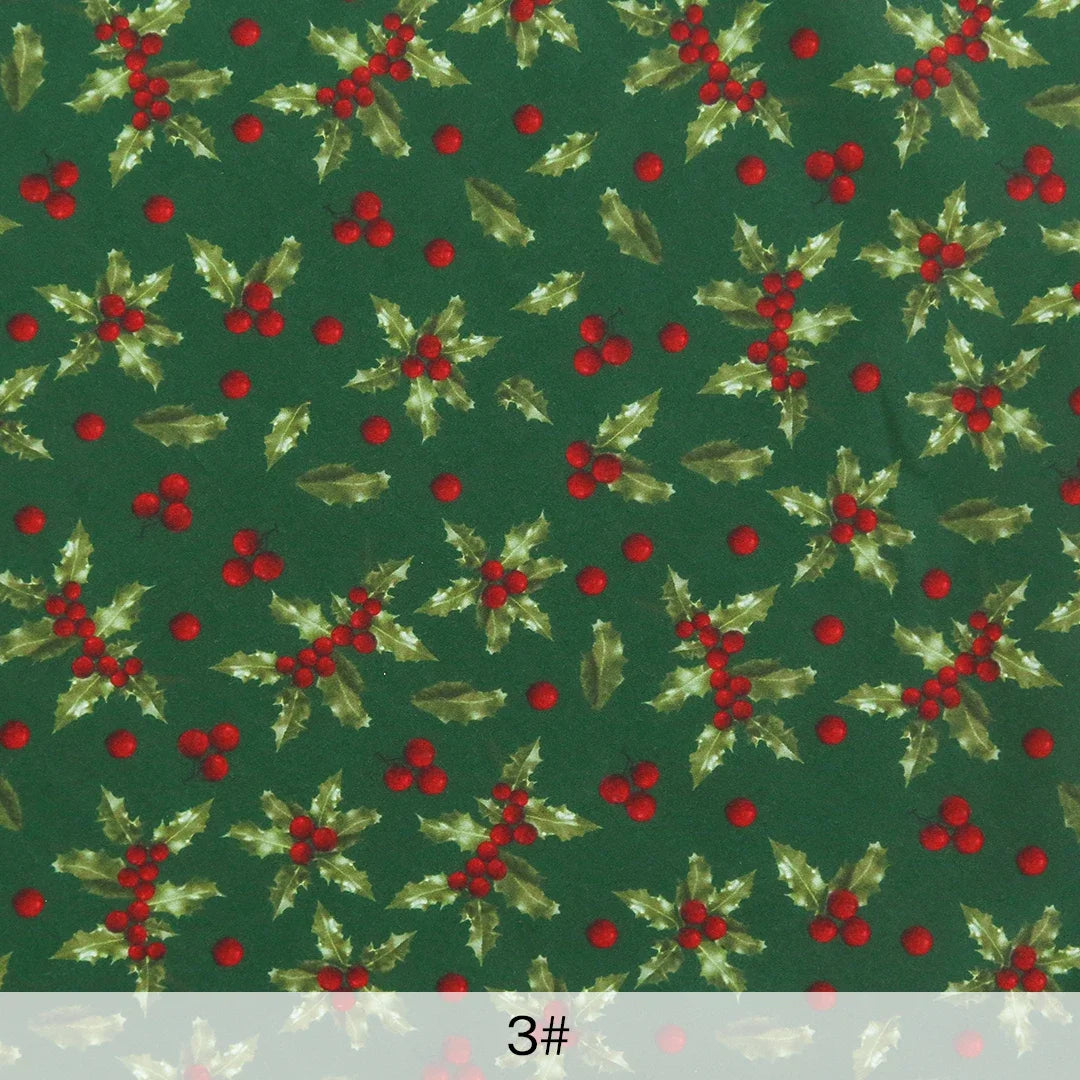 0.5/1/3/5m Christmas Fabric Cardinal Joyful Tradition Holiday Decor Bird, Snowflake, Holly Leaf Pattern DIY Crafts, Pet Clothing