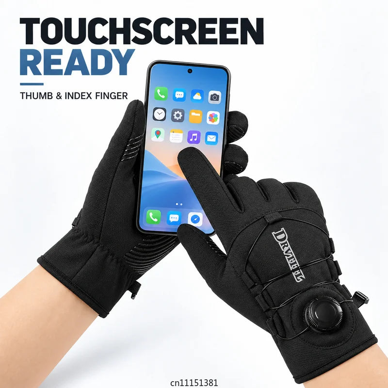 Winter Thermal Cycling Gloves Touchscreen Windproof Full Finger Gloves for Bike Riding Hiking Outdoor Sports