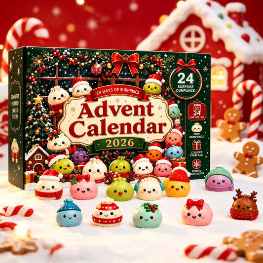 2026 Christmas Advent Calendar 24 Days Countdown Dumpling Squishy Stress Relief Fidget Mystery Surprise Gift Box Navidad Decor