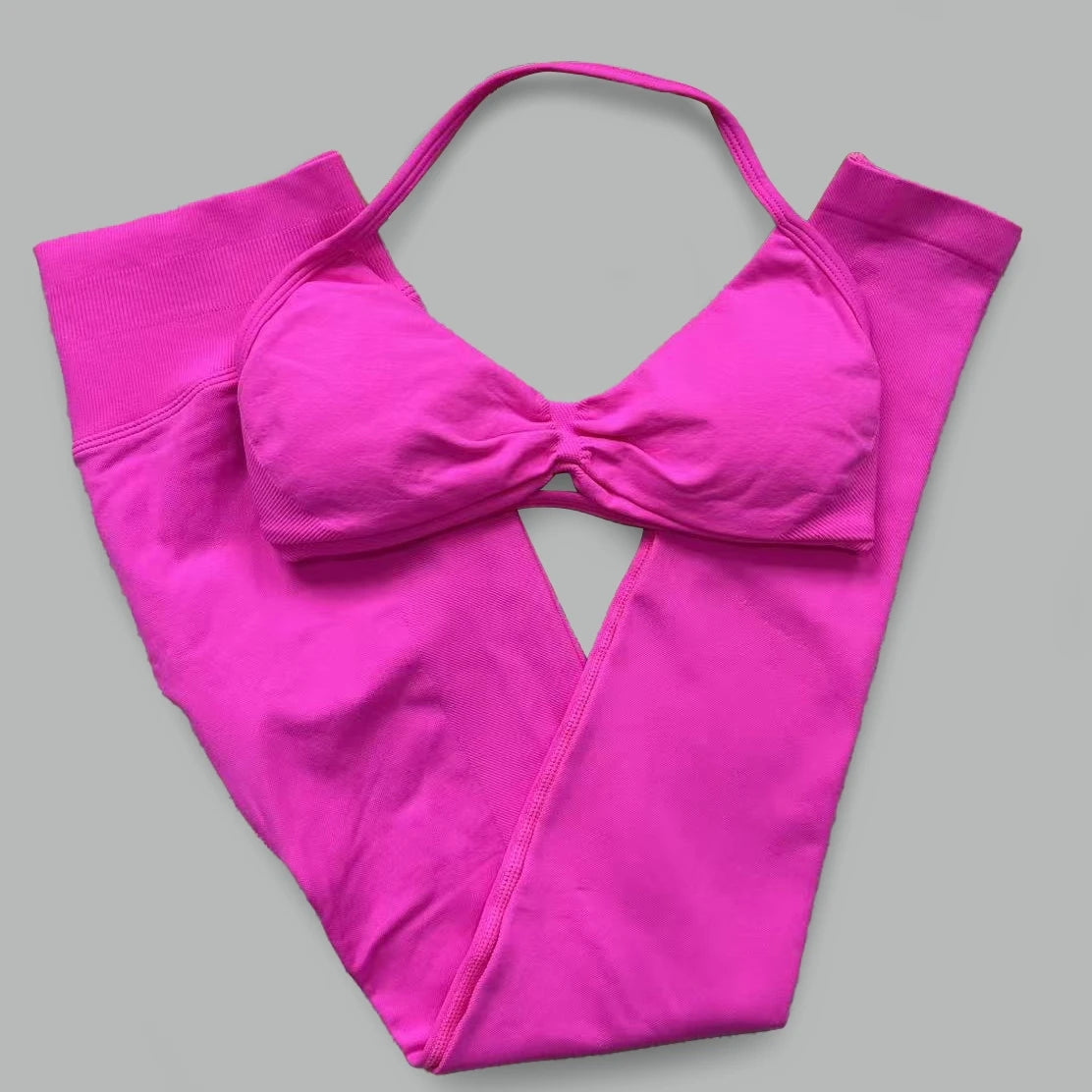 Seamless Halter Neck Yoga Set, 2 Piece