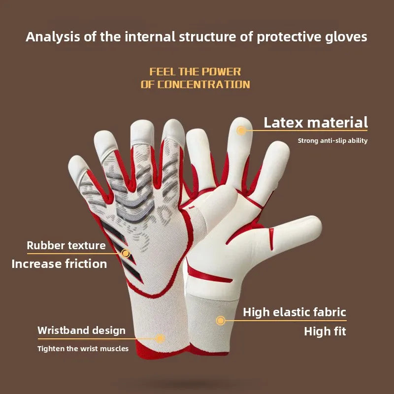 Goalie Gloves Goalkeeper Football Sports Accessories Adult Premium Latex Anti Slip Competitive Match Training Protective Supplie