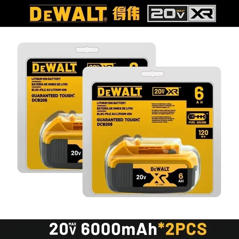 100% Genuine Dewalt 20V 6AH Battery, Rechargeable Lithium Ion Battery, Dewalt DCB200DCBL722/DCL050/DCF850Power Tool Replacement