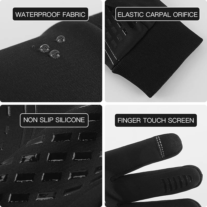 Waterproof Cycling Gloves Winter Touch Screen Bicycle Gloves Outdoor