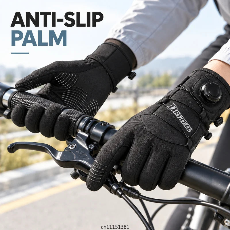 Winter Thermal Cycling Gloves Touchscreen Windproof Full Finger Gloves for Bike Riding Hiking Outdoor Sports