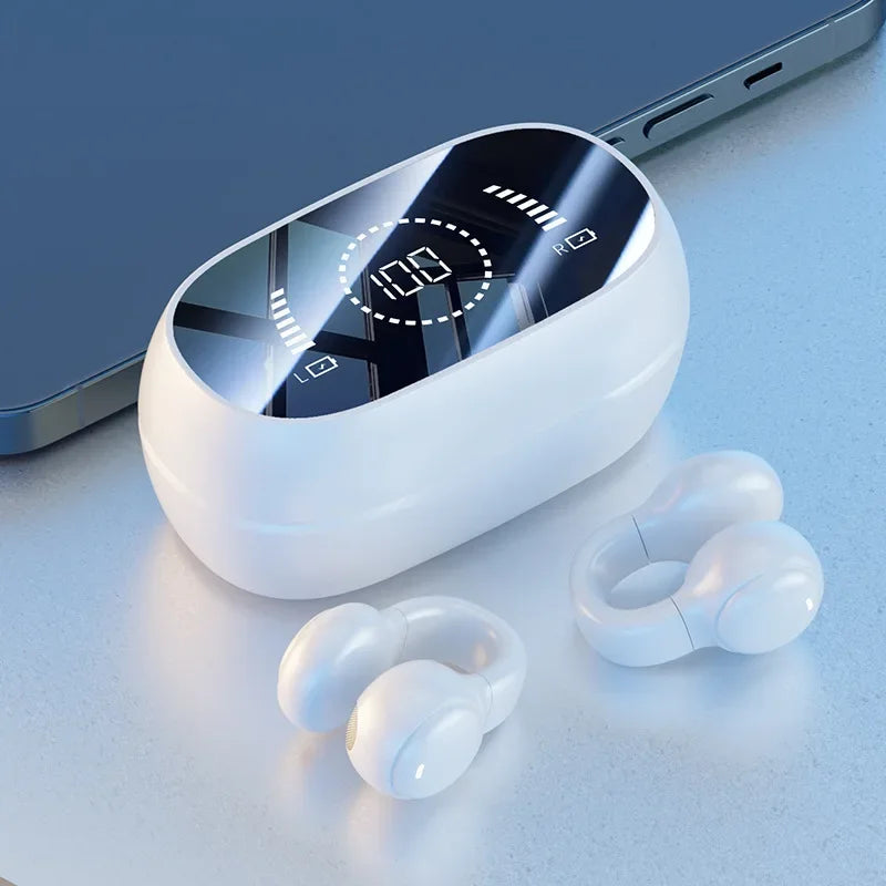 Wireless Headphones Bluetooth Headset With Mic Handsfree Noise Canceling Earphones Clip Ear Music Sports Gaming Earplug