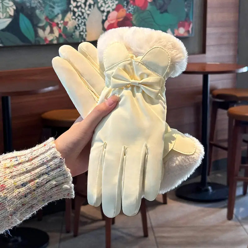 Winter Gloves for Women Touchscreen Riding Bike Motorcycle Warm Fleece Lined Windproof Thickened Waterproof