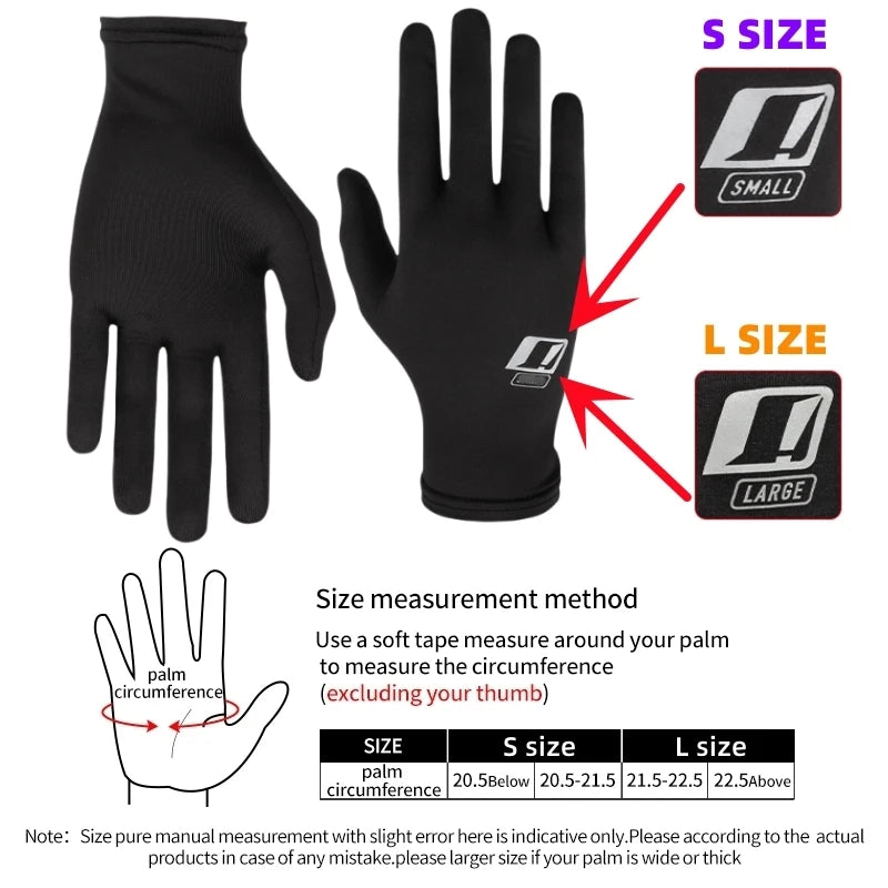 Winter Summer Motorcycle Gloves Black Ice Silk Inner Liner Breathable Sweat Absorption Quick Drying Riding Equipment Accessories