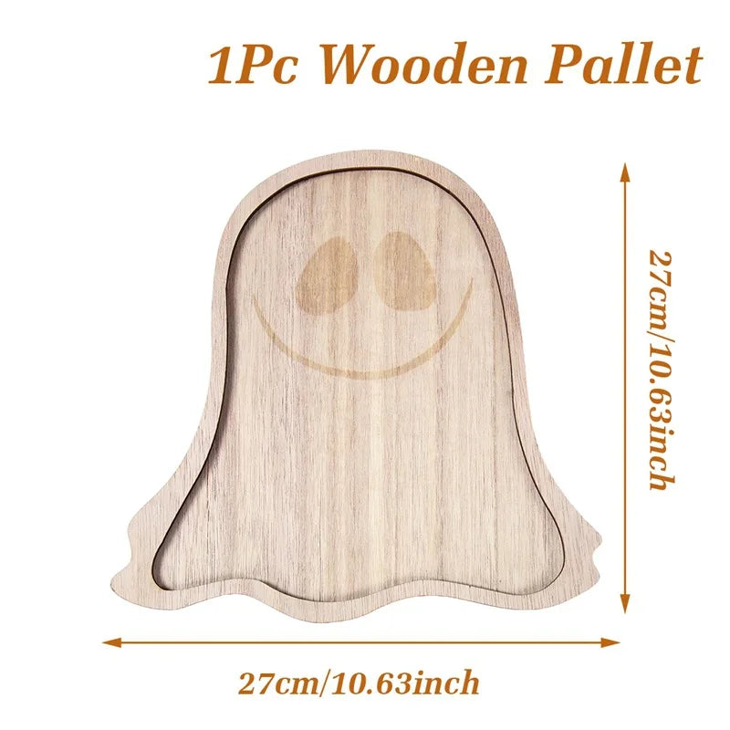1pc Decorative Tray, Thanksgiving Day Wooden Tray, Maple Leaf Design Table Decoration, Thanksgiving Day Decoration for Home