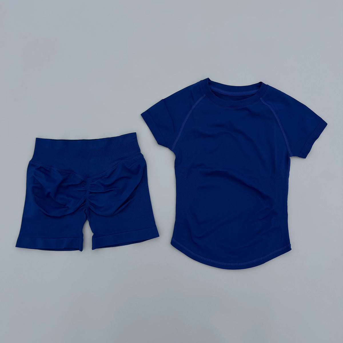 2 Pieces Sports Sets Short Sleeve Seamless Yoga Top Fitness Set Women Workout Running Sports Shorts Gym Suit