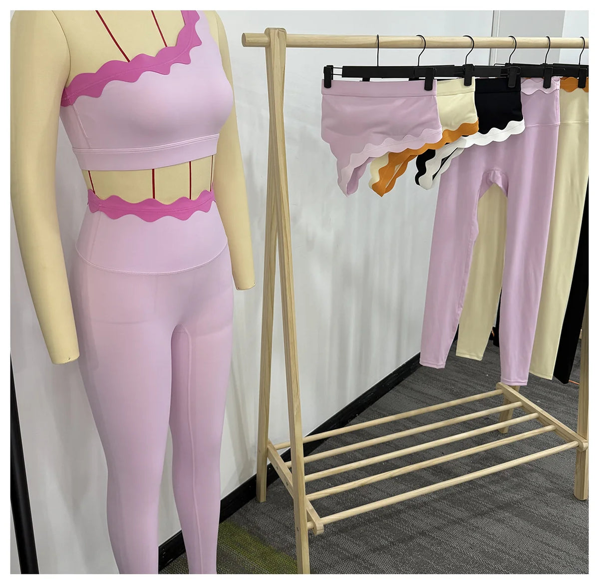 Women One Shoulder Lace Yoga Set High Waist Leggings Sports Bra 2 Piece Fitness Outfit Gym Workout Activewear