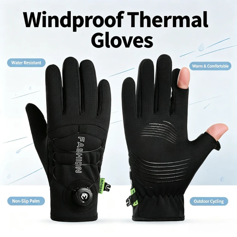Winter Outdoor Gloves Warm Plush Lined Anti Slip Windproof Waterproof Gloves for Driving Cycling Motorcycle Riding