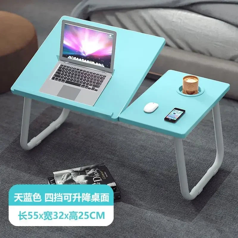 Laptop Desk On The Bed 5 gear Lifting Adjustable Laptop Table with Cup Holder Simple Computer Desk Working Reading