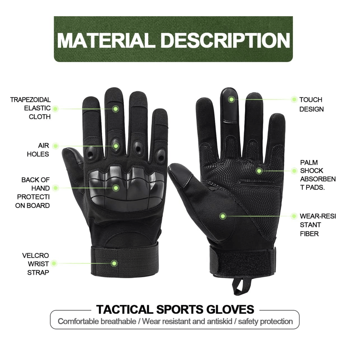 JupiterGear Tactical Military Airsoft Gloves for Outdoor Sports,