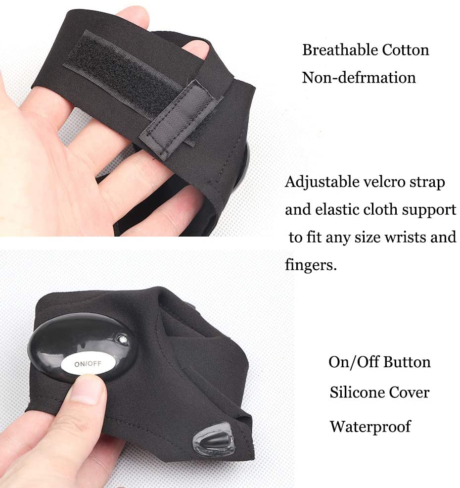 LED Flashlights Gloves Fingerless Lighting Gloves