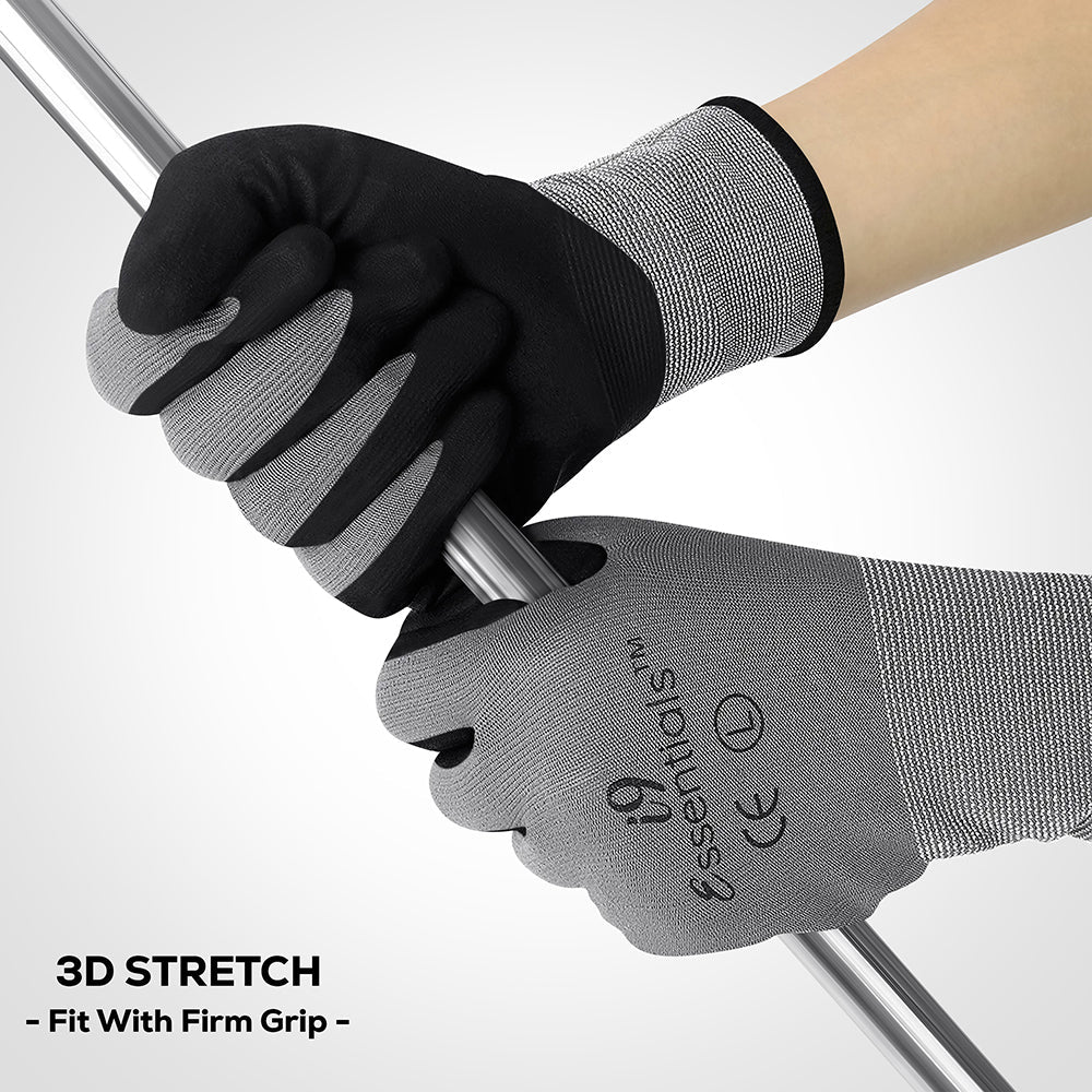 Micro Foam Nitrile Work Gloves | Touch Screen | Grey | L | Pack of 12