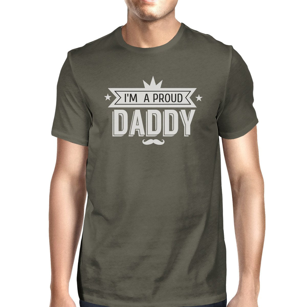 I'm A Proud Daddy Mens Dark Gray Funny Design Tee