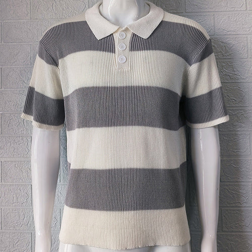 Mens Clothing Summer Fashion Lapel Sweater Short Sleeve Men Clothing