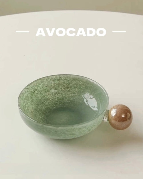 Handblown Bonbon Whimsical Salad Snack Desert Bowl, Eclectic