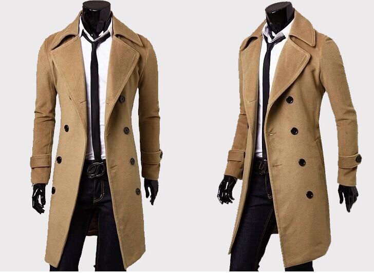 Men's Wool Blend Trench Coat